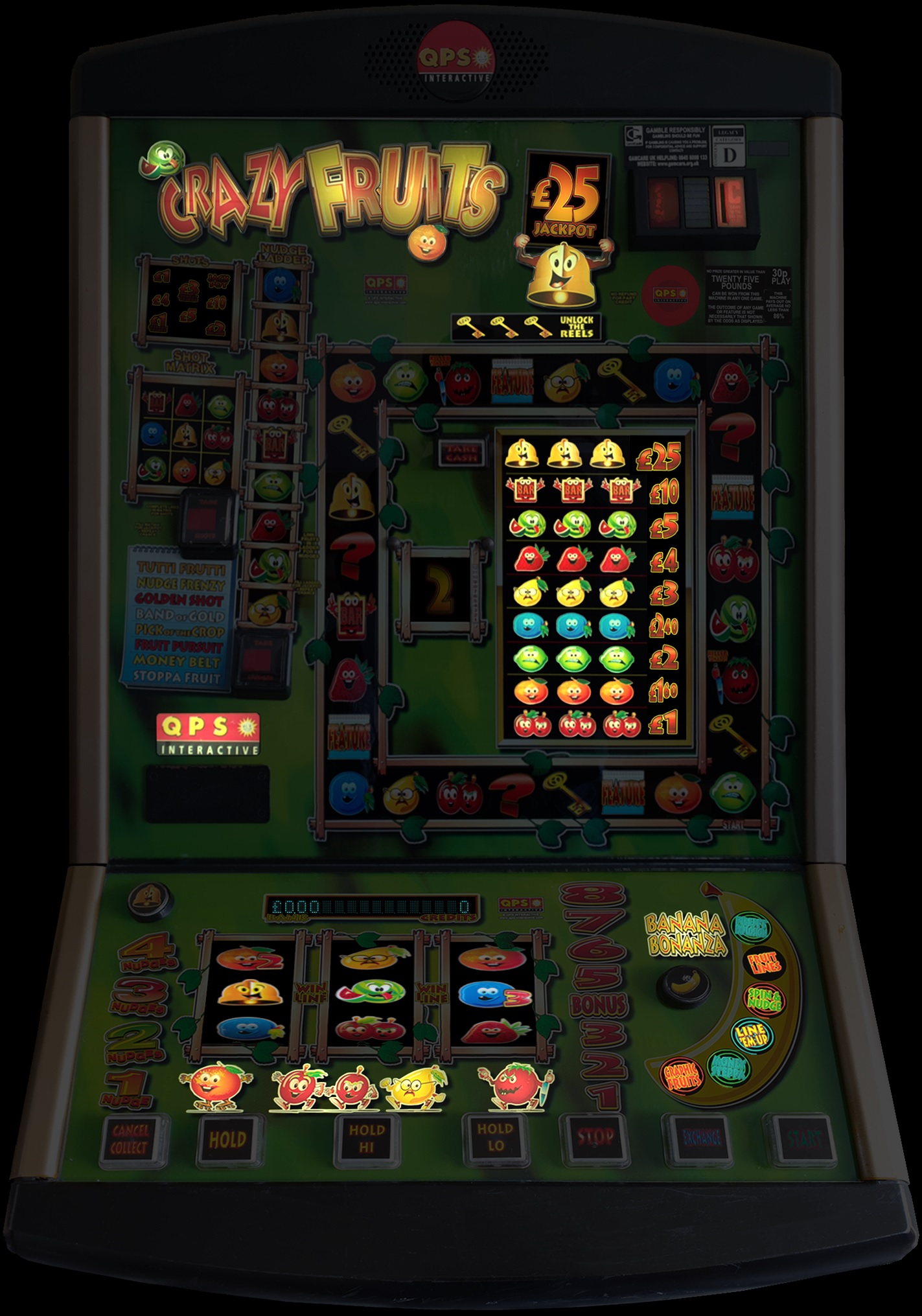 QPS Crazy Fruits Ad on  - The great big classic fruit machine hunt -  retro fruits found for sale