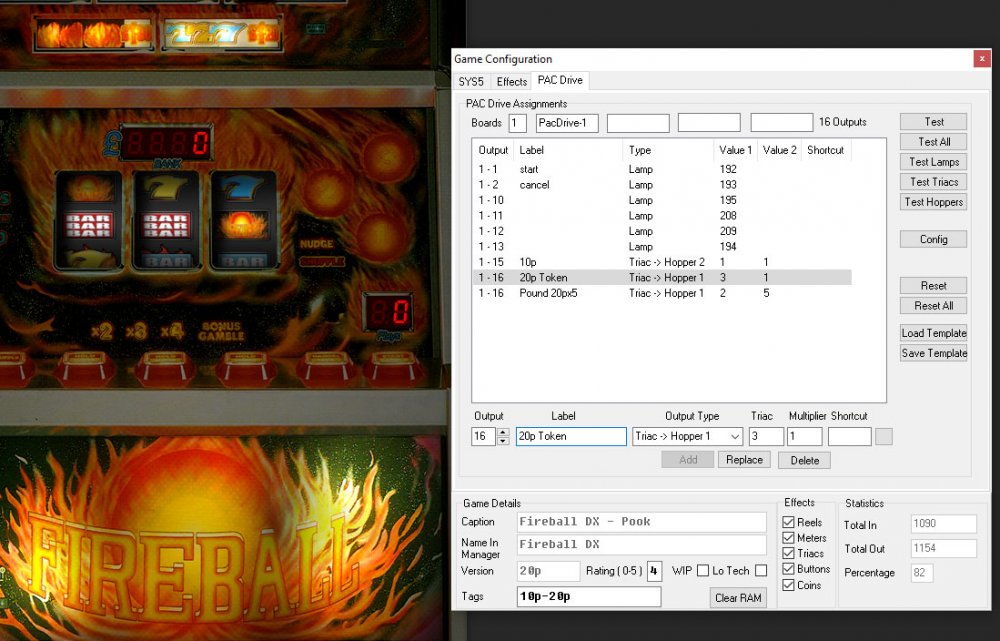 Hopper setup for tokens - Cabinet Building - Desert Island Fruits