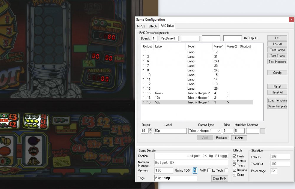 Hopper setup for tokens - Cabinet Building - Desert Island Fruits